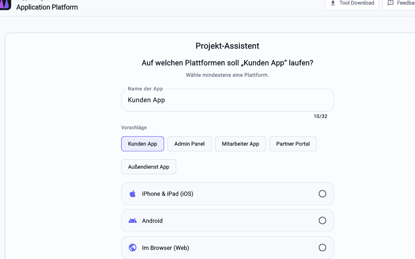 Next.js als vorbereitetes Template, inklusive Repository und Pipeline.
